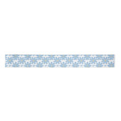 Blue Floral Pattern - Satin Ribbon Satijnen Lint (Voorkant)