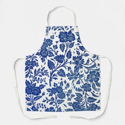 Blue Floral Pattern Schort (Voorkant)
