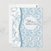 Blue Floral Pattern Sister op Moederdag Briefkaart (Voorkant / Achterkant)