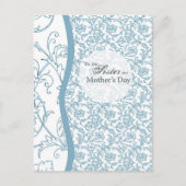 Blue Floral Pattern Sister op Moederdag Briefkaart (Voorkant)