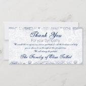 Blue Floral Pattern Sympathie bedankt P (Voorkant)