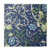 Blue Floral Pattern Tegeltje (Voorkant)