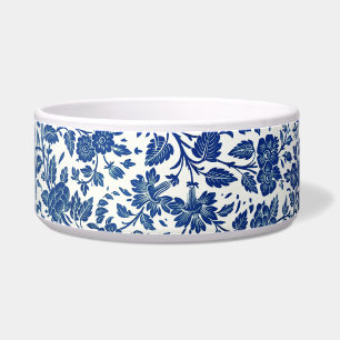 Blue Floral Pattern Voerbakje
