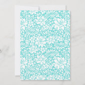 Blue Floral Pattern Wedding Invitation Kaart (Achterkant)