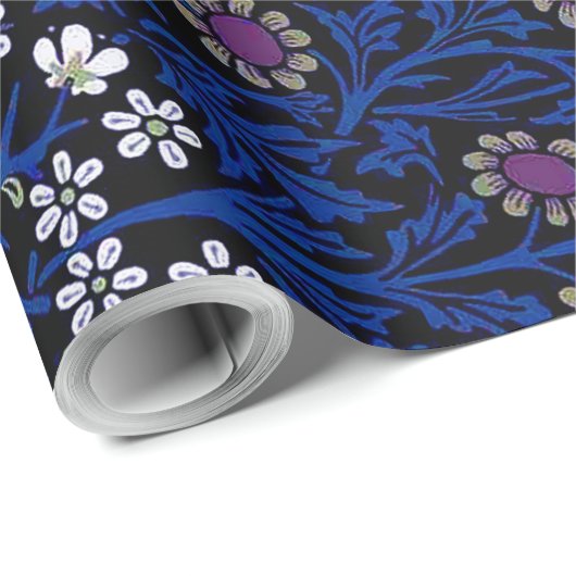 Blue Floral Pattern, William Morris Cadeaupapier (Rol Hoek)