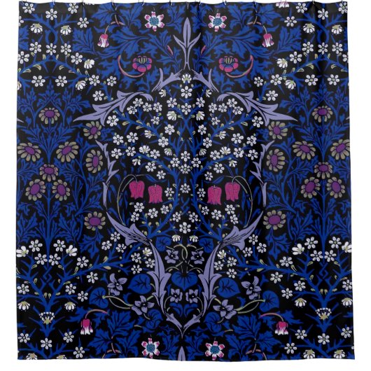 Blue Floral Pattern, William Morris Douchegordijn (Voorkant)