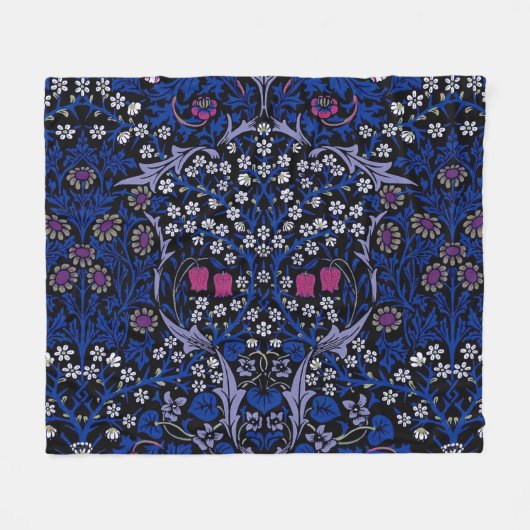 Blue  Floral Pattern, William Morris Fleece Deken (Voorkant (Horizontaal))