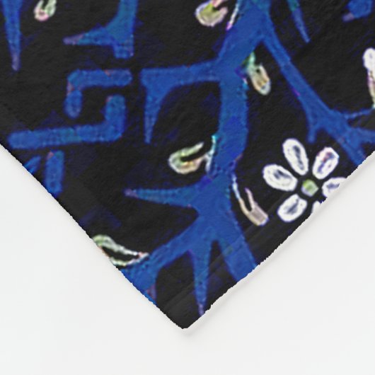 Blue Floral Pattern, William Morris Fleece Deken (Hoek)