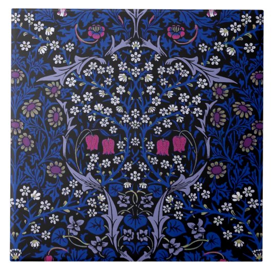 Blue  Floral Pattern, William Morris Tegeltje (Voorkant)