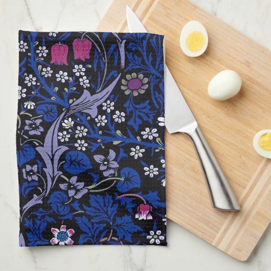 Blue  Floral Pattern, William Morris Theedoek (Quarter Fold)