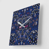 Blue  Floral Pattern, William Morris Vierkante Klok (Hoek)
