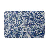 blue floral pattern with diverse leaves & blossoms badmat (Voorkant)
