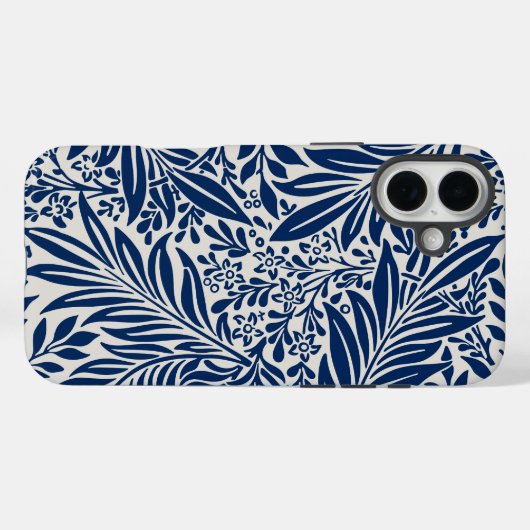 blue floral pattern with diverse leaves & blossoms Case-Mate iPhone case (Achterkant (horizontaal))