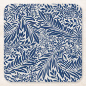 blue floral pattern with diverse leaves & blossoms kartonnen onderzetters (Voorkant)