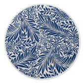 blue floral pattern with diverse leaves & blossoms keramische knop (Voorkant)