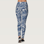 blue floral pattern with diverse leaves & blossoms leggings (Achterkant)
