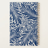 blue floral pattern with diverse leaves & blossoms planner (Achterkant)