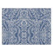 blue floral pattern with diverse leaves & blossoms tafelkleed (Voorkant (Horizontaal))