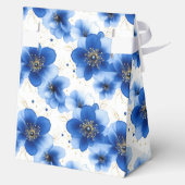 Blue Floral Pattern with Gold Accents Bedankdoosjes (Achterkant)