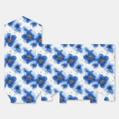 Blue Floral Pattern with Gold Accents Bedankdoosjes (Ongevouwen)