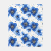 Blue Floral Pattern with Gold Accents Fleece Deken (Voorkant)