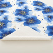 Blue Floral Pattern with Gold Accents Sherpa Deken (3/4)