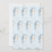 Blue Floral Pearls & Prosecco Vrijgezellenfeest Kaart (Achterkant)