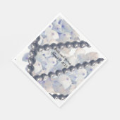 Blue Floral  Pearls Wedding Paper Napkins Servet (Hoek)