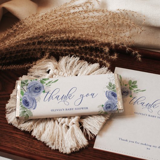 Blue Floral Personal Snoep Bar Wrapper