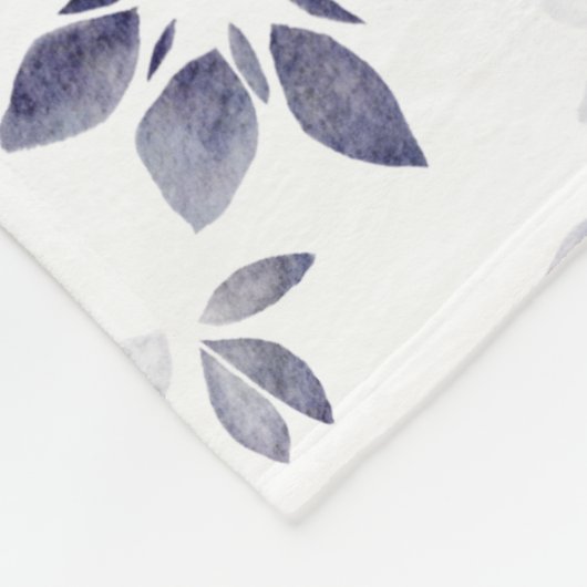 Blue Floral Personalized Monogram Name Fleece Deken (Hoek)