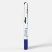 Blue Floral Personalized Name Phone Case-Mate iPhone Case (Achterkant / Rechts)