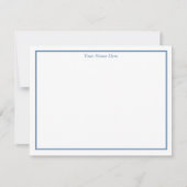Blue Floral Personalized Note Cards Notitiekaartje (Voorkant)