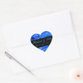 Blue Floral Personalized Wedding Hart Sticker (Envelop)