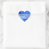 Blue Floral Personalized Wedding Hart Sticker (Tas)