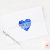 Blue Floral Personalized Wedding Hart Sticker (Envelop)