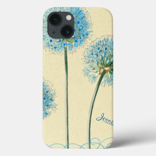  Blue Floral-persoonlijke iPad-draagtas Case-Mate iPhone Case (Achterkant)
