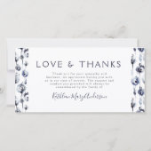 Blue Floral Photo Collage Funeral Sympathie Bedankkaart (Achterkant)