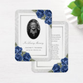 Blue Floral Photo Funeral Prayer Kaart (Bureau)
