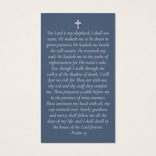 Blue Floral Photo Memorial Prayer Kaart (Achterkant)