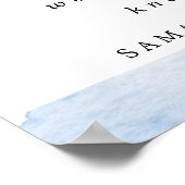 Blue Floral Pick A Seat Not Side Weddenschap Poster (Hoek)