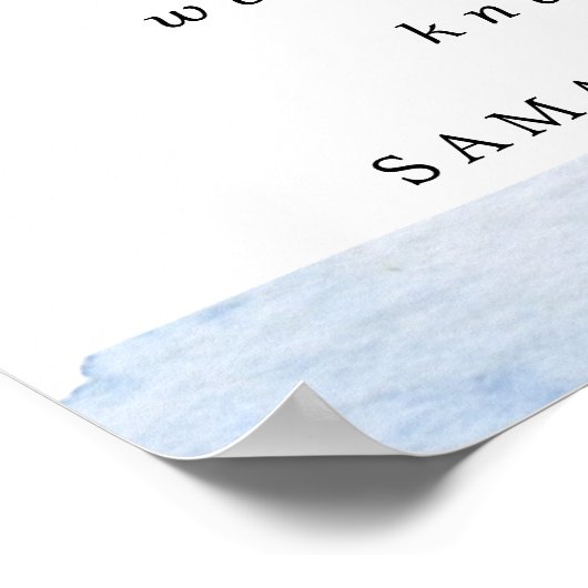 Blue Floral Pick A Seat Not Side Weddenschap Poster (Hoek)