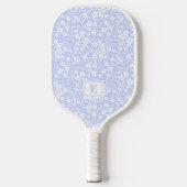 Blue Floral Pickleball Paddle (Voorkant)