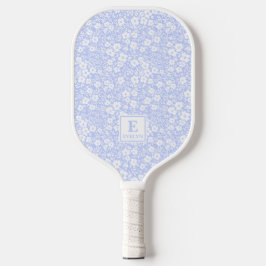 Blue Floral Pickleball Paddle