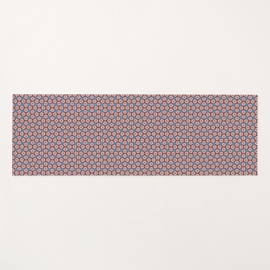 Blue Floral  Pink and Brown Yogamat (Voorkant (horizontaal))
