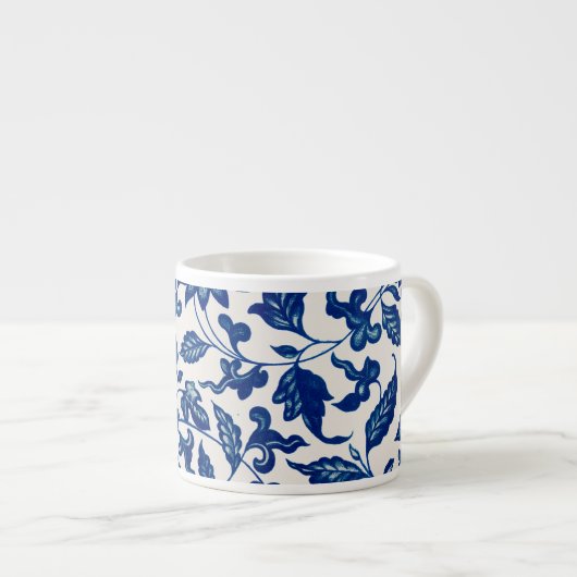 Blue Floral Porcelain-geïnspireerde Espresso Mok