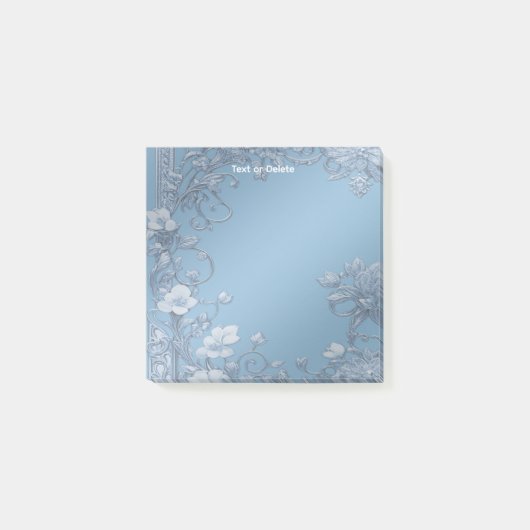 Blue Floral Post merkt het op Post-it® Notes (Voorkant)