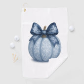 Blue Floral Pumpkin Golfhanddoek (Insitu)