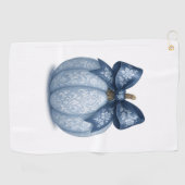 Blue Floral Pumpkin Golfhanddoek (Horizontaal)