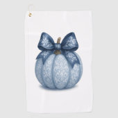 Blue Floral Pumpkin Golfhanddoek (Voorkant)