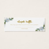 Blue Floral Pumpkin Herfst Baby shower Diaper Raff Mini Visitekaartjes (Achterkant)